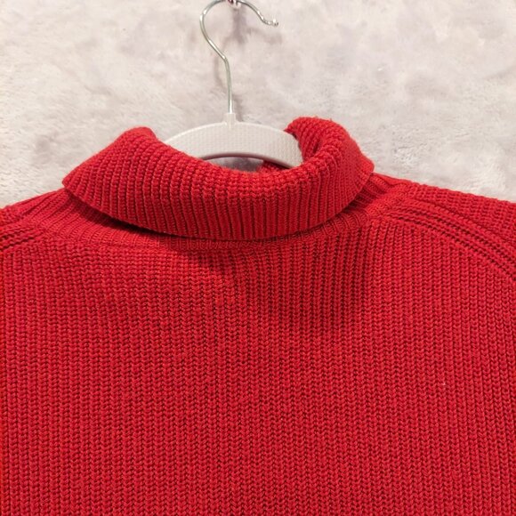 Liz Claiborne Womens L Sweater Bold Red Wool Blend Turtle Neck Office career - Picture 6 of 15